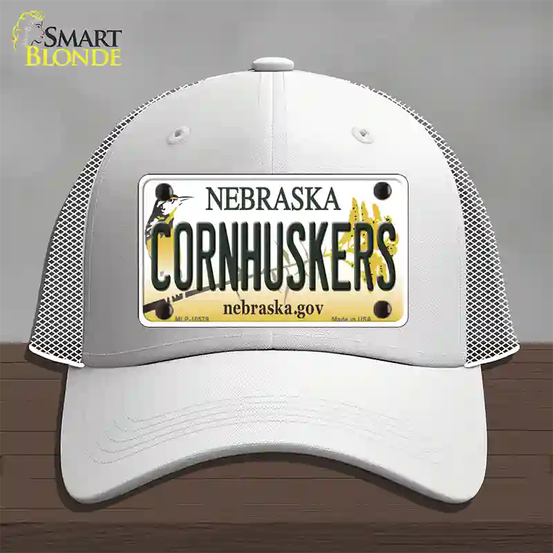 Cornhuskers Nebraska Novelty License Plate Hat Mesh / White