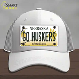 Go Huskers Nebraska Novelty License Plate Hat Mesh / White