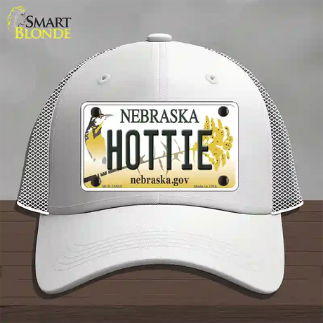 Hottie Nebraska Novelty License Plate Hat Mesh / White