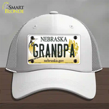 Grandpa Nebraska Novelty License Plate Hat Mesh / White