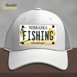 Fishing Nebraska Novelty License Plate Hat Mesh / White