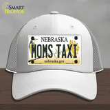 Moms Taxi Nebraska Novelty License Plate Hat Mesh / White