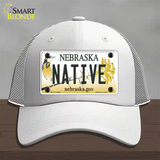 Native Nebraska Novelty License Plate Hat Mesh / White