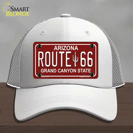 Route 66 Arizona Red Novelty License Plate Hat Mesh / White