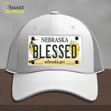 Blessed Nebraska Novelty License Plate Hat Mesh / White