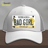 Bad Girl Nebraska Novelty License Plate Hat Mesh / White