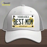 Best Mom Nebraska Novelty License Plate Hat Mesh / White