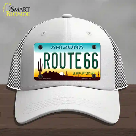 Route 66 Arizona Novelty License Plate Hat Mesh / White