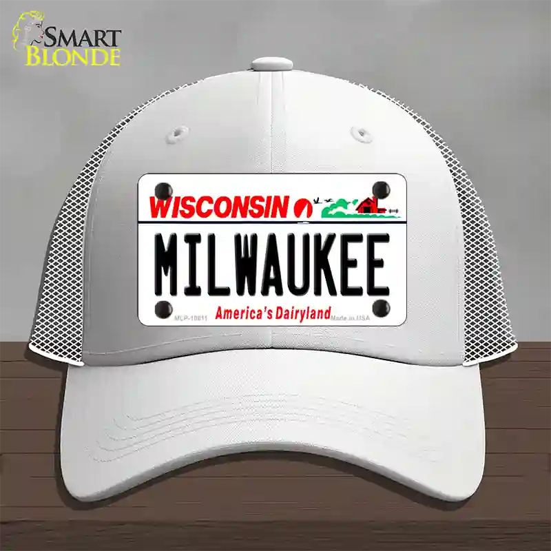 Milwaukee Wisconsin Novelty License Plate Hat Mesh / White