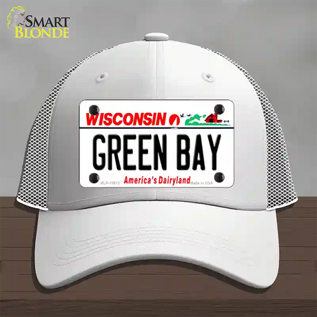 Green Bay Wisconsin Novelty License Plate Hat Mesh / White