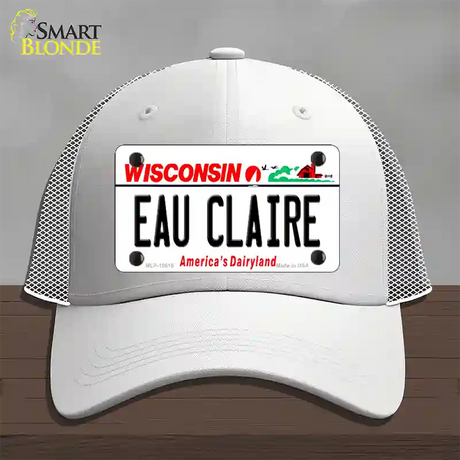 Eau Claire Wisconsin Novelty License Plate Hat Mesh / White