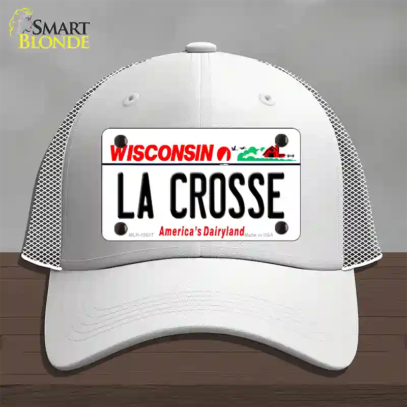 La Crosse Wisconsin Novelty License Plate Hat Mesh / White