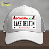 Lake Dalton Wisconsin Novelty License Plate Hat Mesh / White