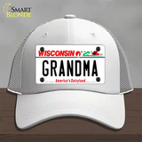 Grandma Wisconsin Novelty License Plate Hat Mesh / White