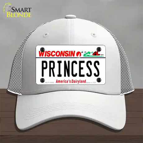 Princess Wisconsin Novelty License Plate Hat Mesh / White