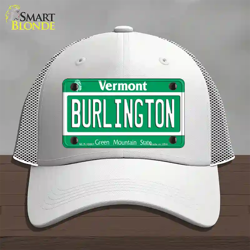 Burlington Vermont Novelty License Plate Hat Mesh / White