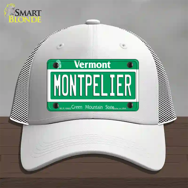 Montpelier Vermont Novelty License Plate Hat Mesh / White