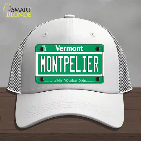 Montpelier Vermont Novelty License Plate Hat Mesh / White