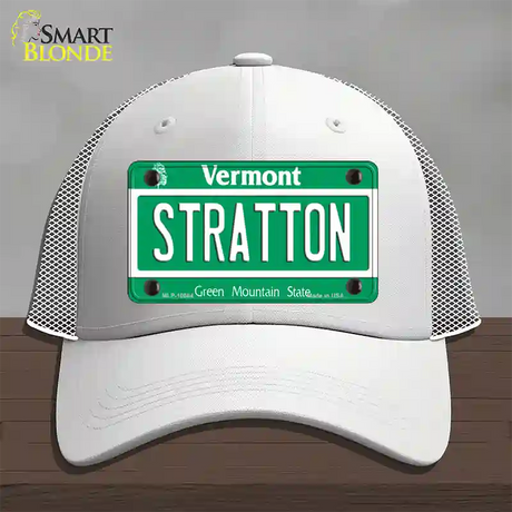 Stratton Vermont Novelty License Plate Hat Mesh / White