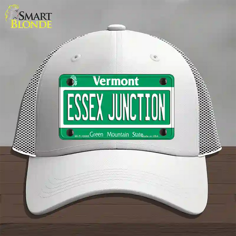 Essex Junction Vermont Novelty License Plate Hat Mesh / White