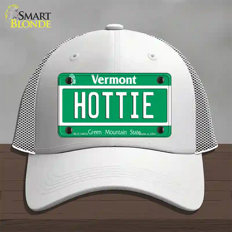 Hottie Vermont Novelty License Plate Hat Mesh / White