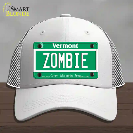 Zombie Vermont Novelty License Plate Hat Mesh / White