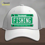 Fishing Vermont Novelty License Plate Hat Mesh / White