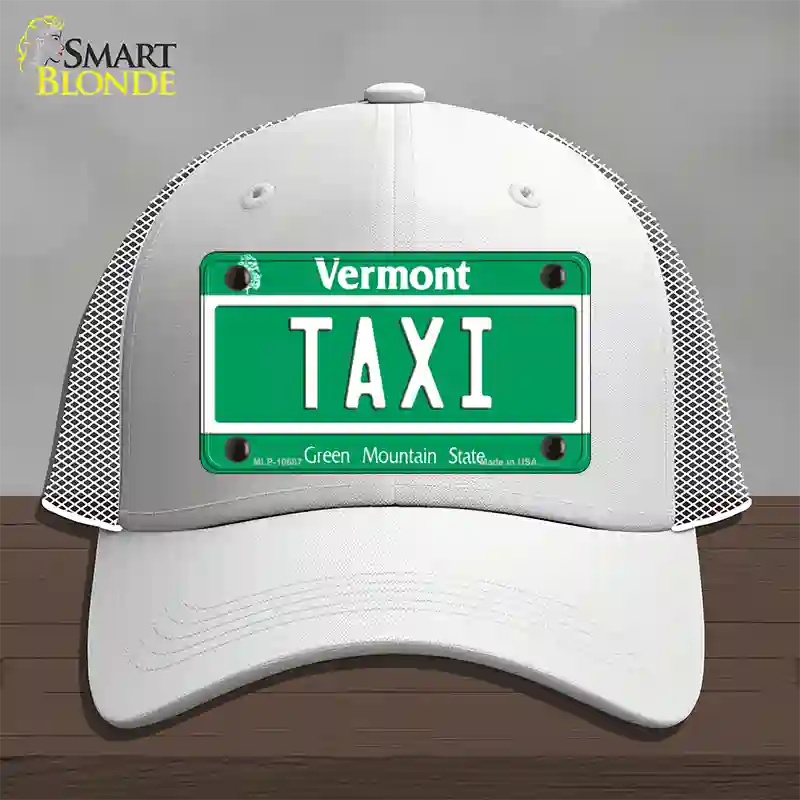 Taxi Vermont Novelty License Plate Hat Mesh / White