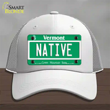 Native Vermont Novelty License Plate Hat Mesh / White