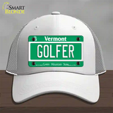 Golfer Vermont Novelty License Plate Hat Mesh / White