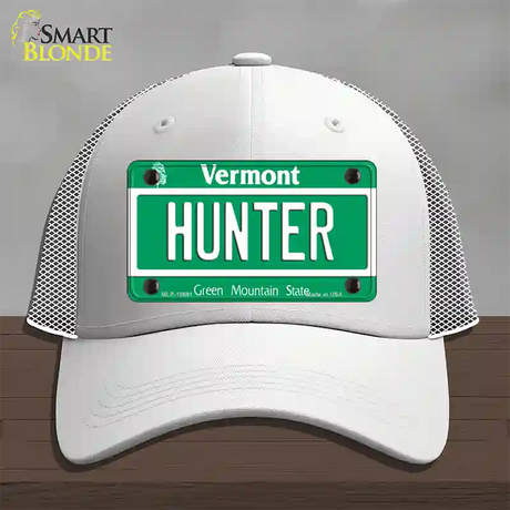 Hunter Vermont Novelty License Plate Hat Mesh / White