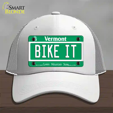 Bike It Vermont Novelty License Plate Hat Mesh / White