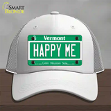 Happy Me Vermont Novelty License Plate Hat Mesh / White