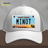 Minot North Dakota Novelty License Plate Hat Mesh / White