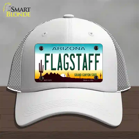 Flagstaff Arizona Novelty License Plate Hat Mesh / White