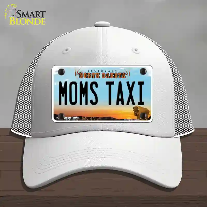 Moms Taxi North Dakota Novelty License Plate Hat Mesh / White