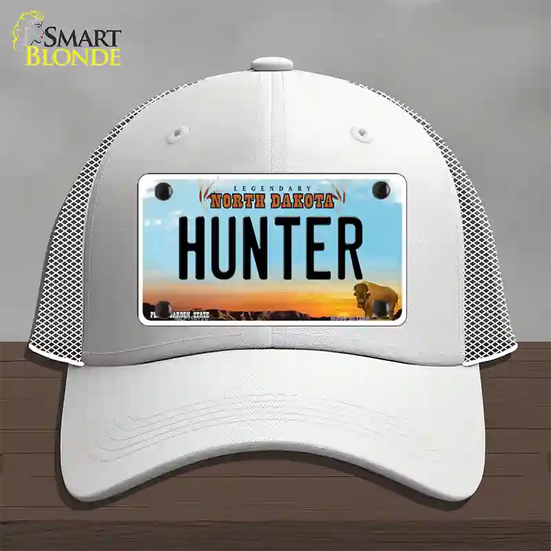 Hunter North Dakota Novelty License Plate Hat Mesh / White