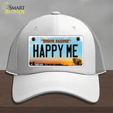 Happy Me North Dakota Novelty License Plate Hat Mesh / White