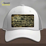 Camo American Flag Novelty License Plate Hat Mesh / White