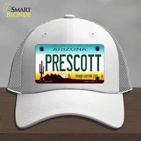 Prescott Arizona Novelty License Plate Hat Mesh / White