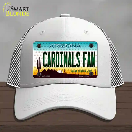 Cardinals Fan Arizona Novelty License Plate Hat Mesh / White