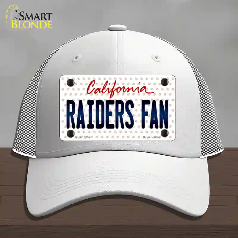 Raiders Fan California Novelty License Plate Hat Mesh / White