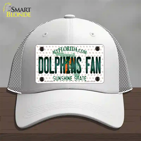 Dolphins Fan Florida Novelty License Plate Hat Mesh / White