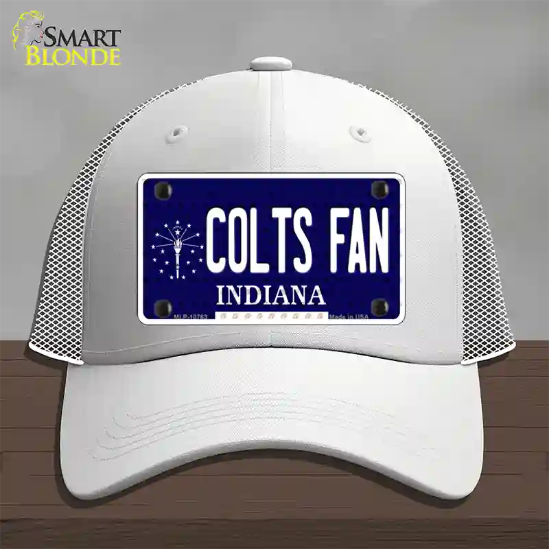 Colts Fan Indiana Novelty License Plate Hat Mesh / White