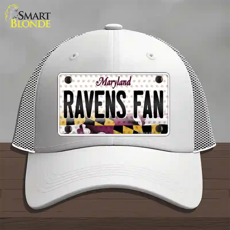 Ravens Fan Maryland Novelty License Plate Hat Mesh / White