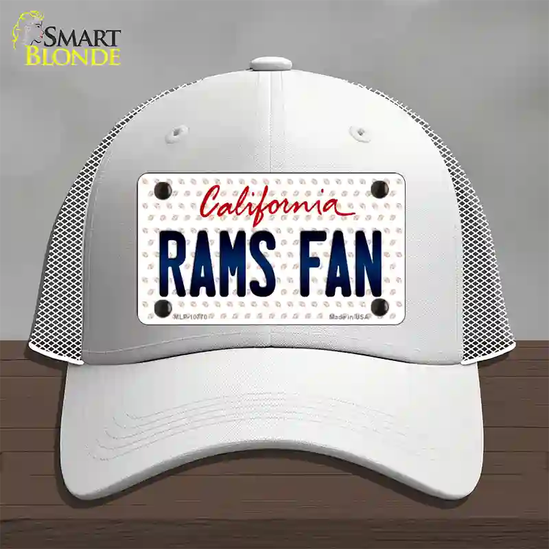 Rams Fan California Novelty License Plate Hat Mesh / White