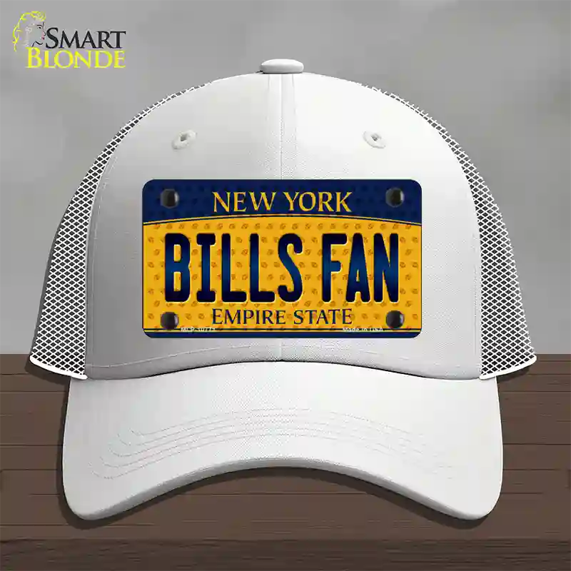 Bills Fan New York Novelty License Plate Hat Mesh / White