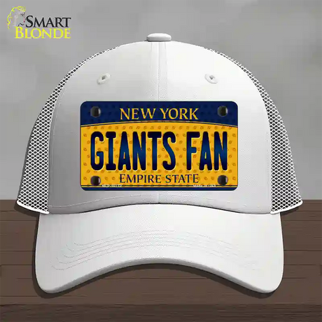 Giants Fan New York Novelty License Plate Hat Mesh / White