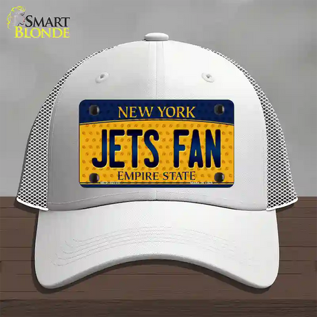 Jets Fan New York Novelty License Plate Hat Mesh / White