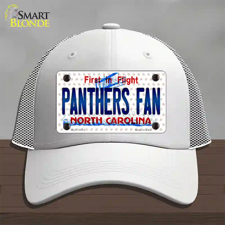 Panthers Fan North Carolina Novelty License Plate Hat Mesh / White